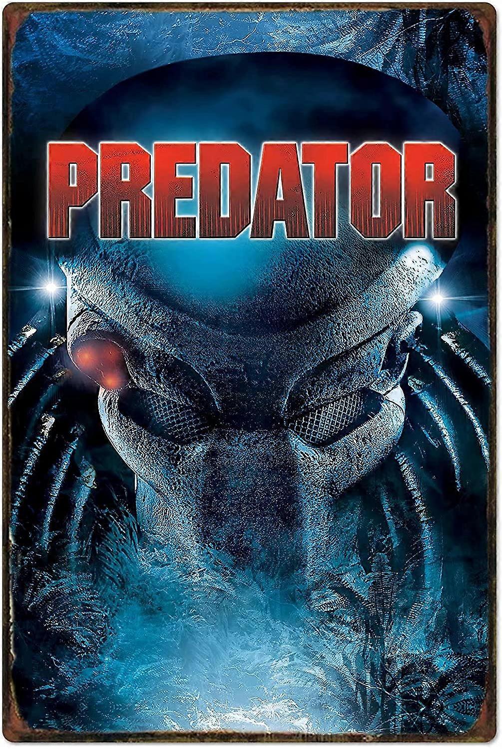 ビンテージ映画ブリキ看板プレデターポスター壁の装飾バーガレージクラブ映画館の寝室壁アート家の装飾12x18インチ