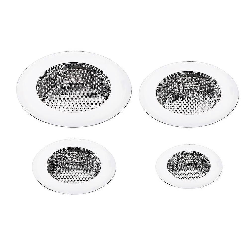 4pcs Filter Net Floor Drainer Bath Filter Net Metal Sink Ser