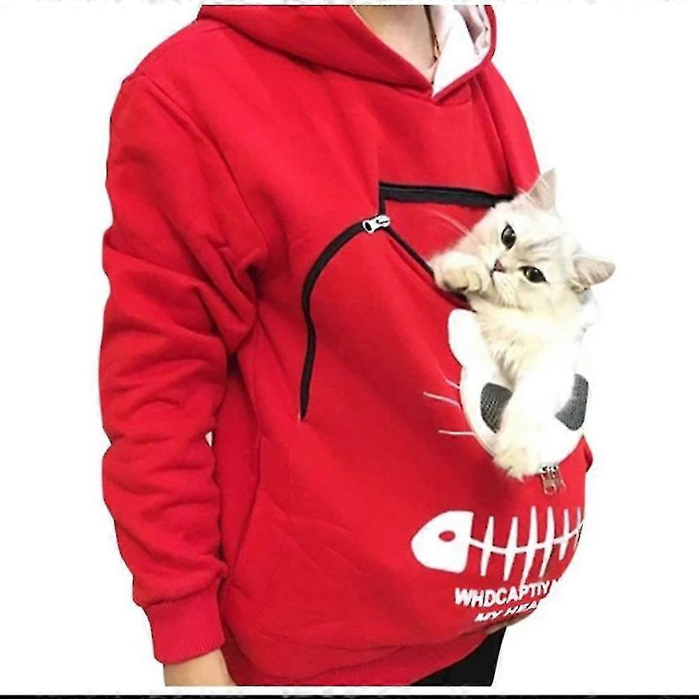 Sweatshirt Kedi Severler Kapüşonlu Kanguru Köpek Evcil Hayvan Pençe Kazaklar Sarılma Torbası Sweatshirt Cep Hayvan Kulak Kapüşonlu