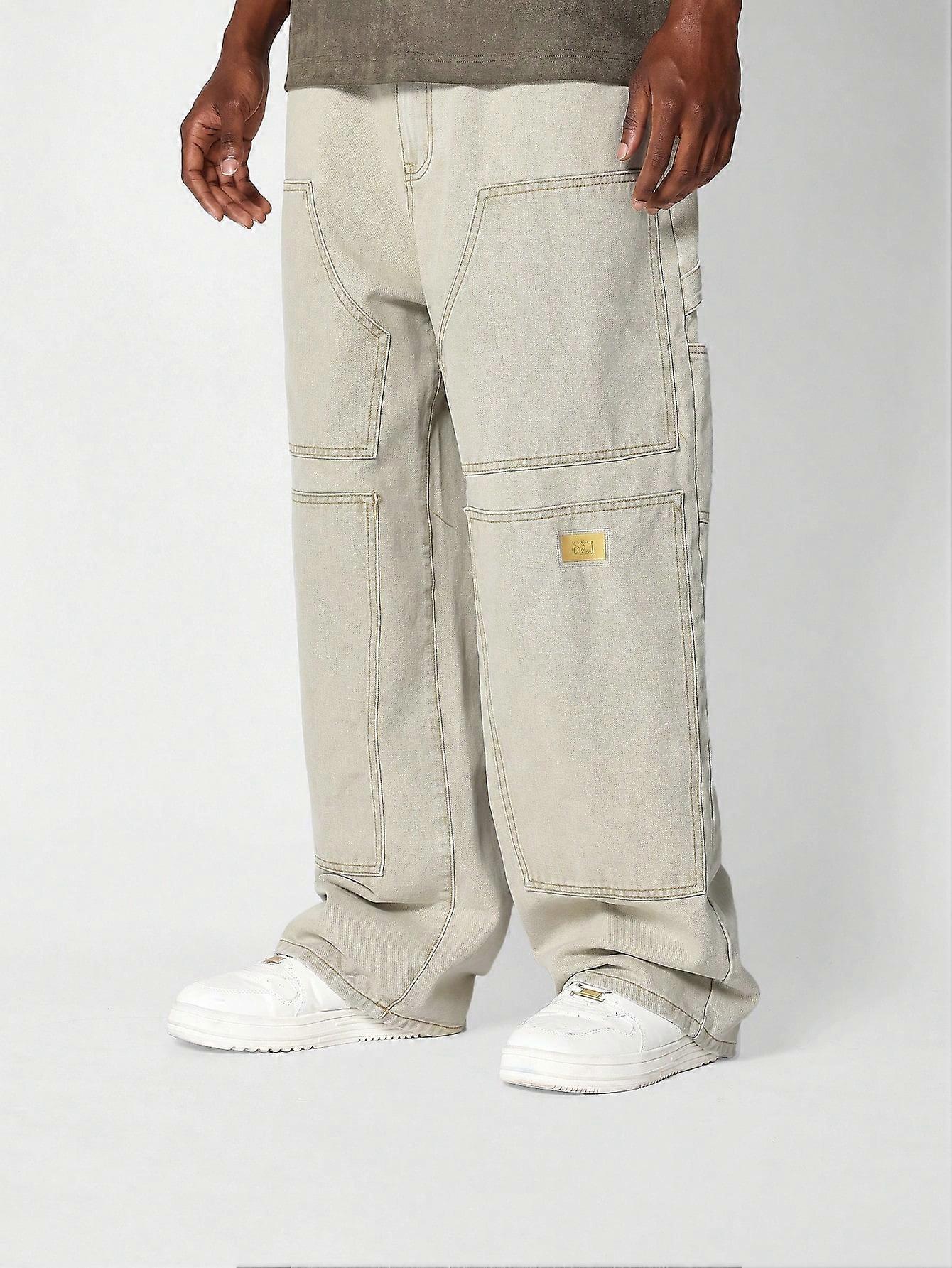Mænds afslappede baggy snedkerjeans