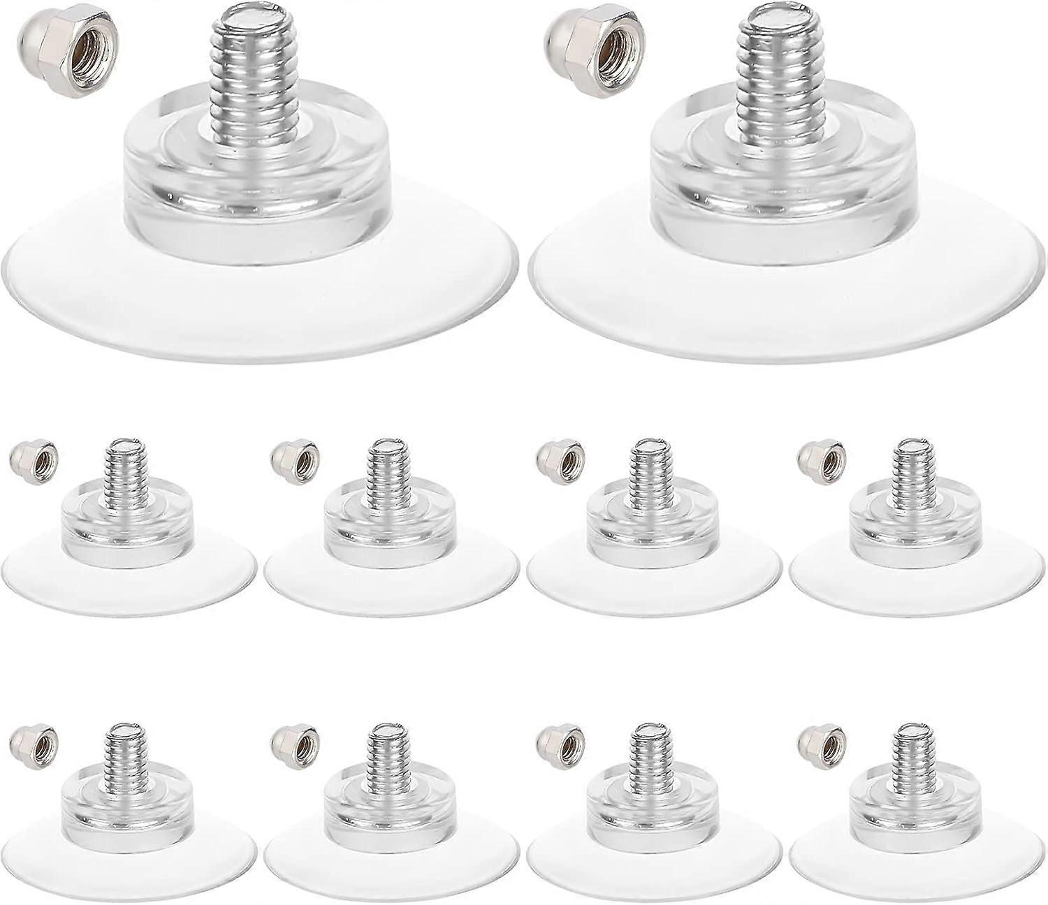 12 Sets License Plate Suction Cups Hooks Clear 1.26" Silicone Transparent PVC Suctions Cup Holders Pads Sucker Bathroom Kitchen Shelf Accessories with