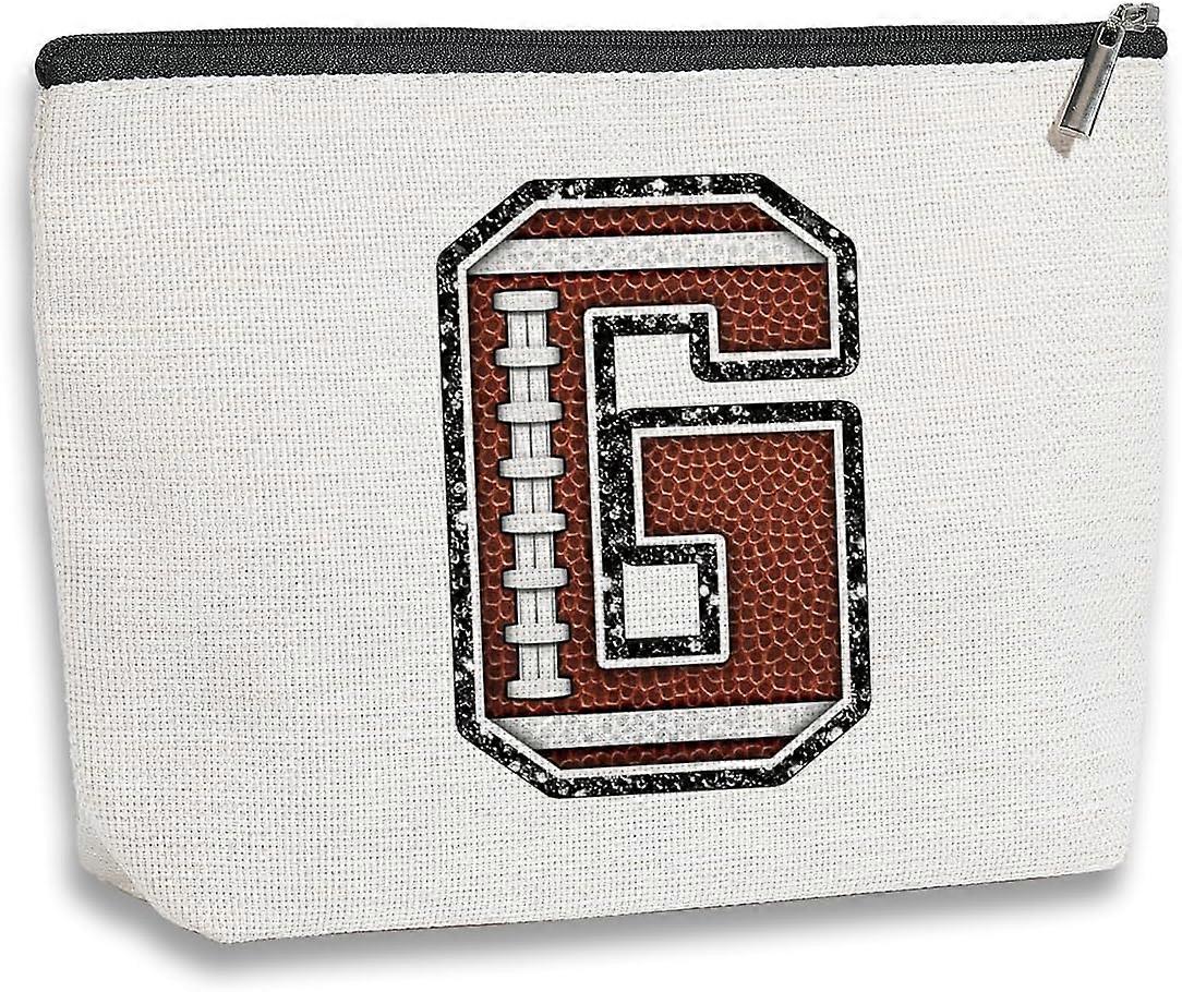 هدايا كرة القدم الأولية الشخصية حقيبة مكياج حقائب مستحضرات التجميل بحرف واحد من الحروف هدايا كرة القدم للنساء الفتيات مدرب عشاق كرة القدم لاعبين هدية فريق كرة القدم