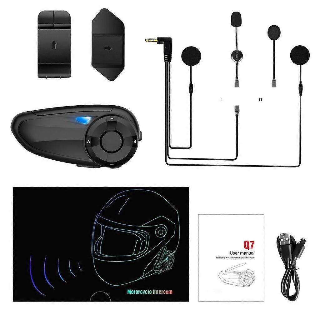 Motorcycle Helmet Headset Bluetooth-compatible 5.1 Intercom 7 Riders 800M