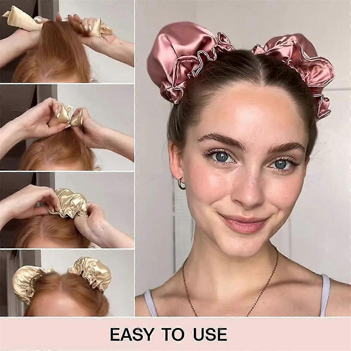 Acetinado Heatless Cabelo Curler Pillow Rolos macios com tampas de cabelo Soft Heatless Curling Rod Headband para todos os cabelos