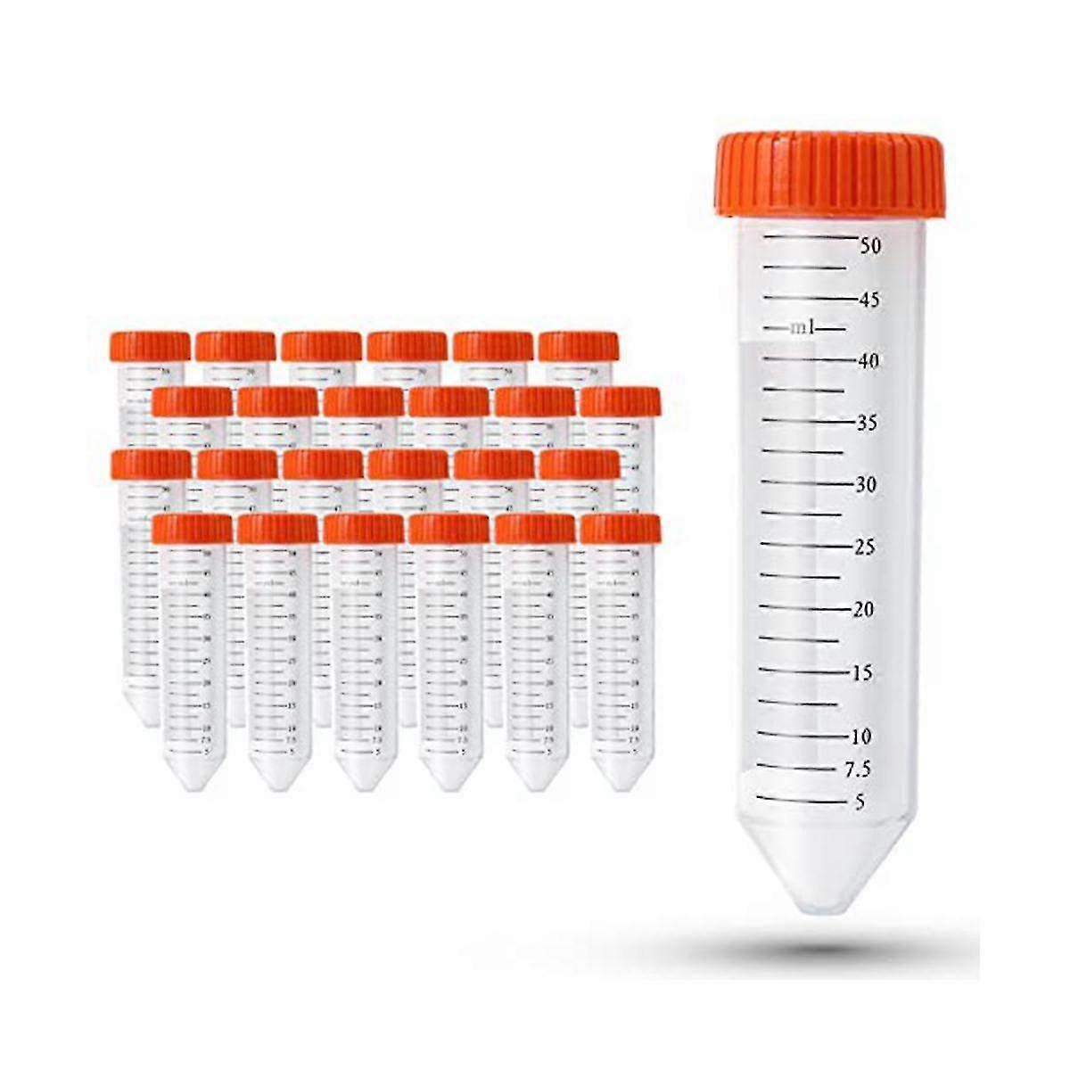 أنابيب الطرد المركزي المخروطية 50 مل ، 25 قطعة ، أنابيب اختبار معقمة مع برغي