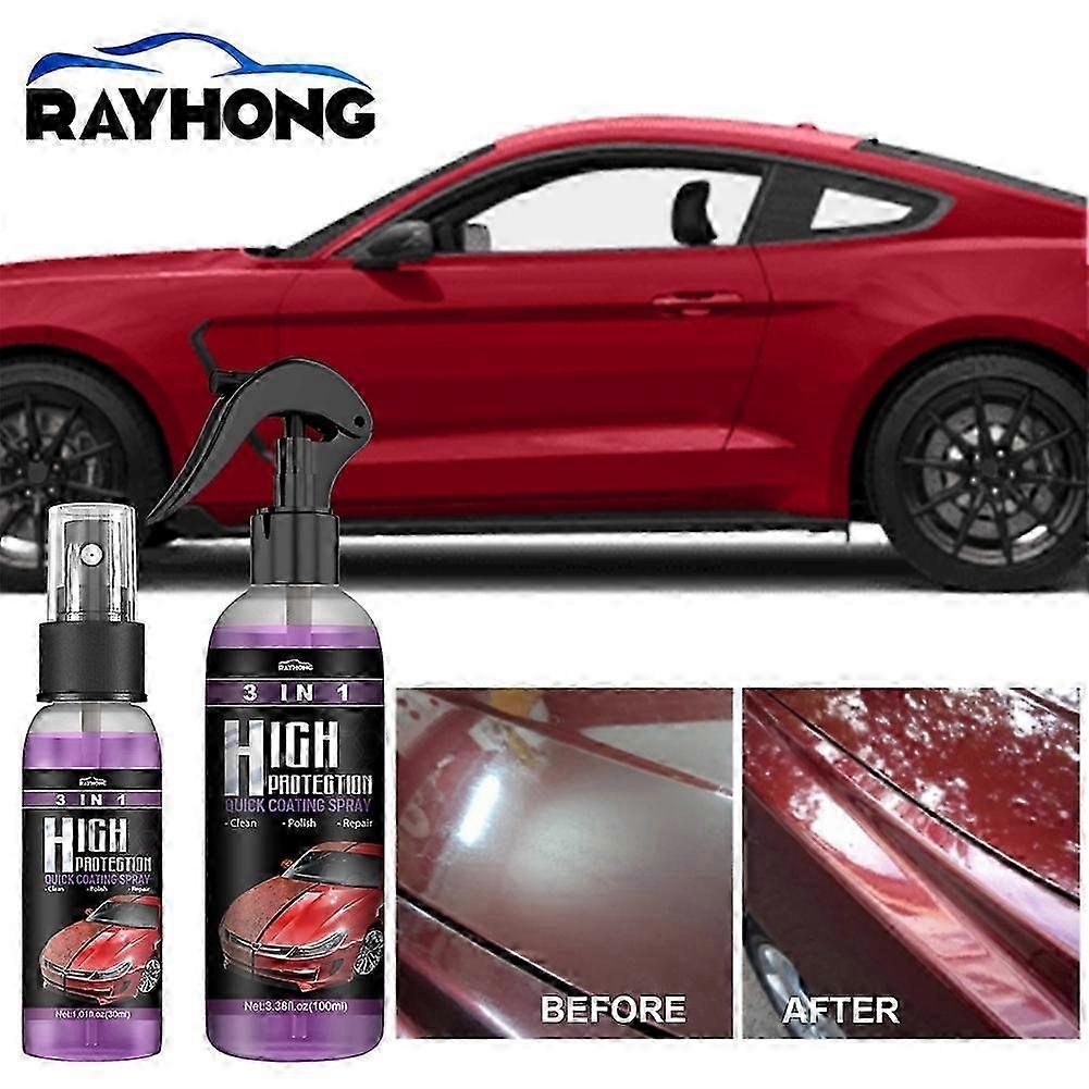 3 i 1 högt skydd Snabb bilrock keramisk beläggning Spray hydrofob