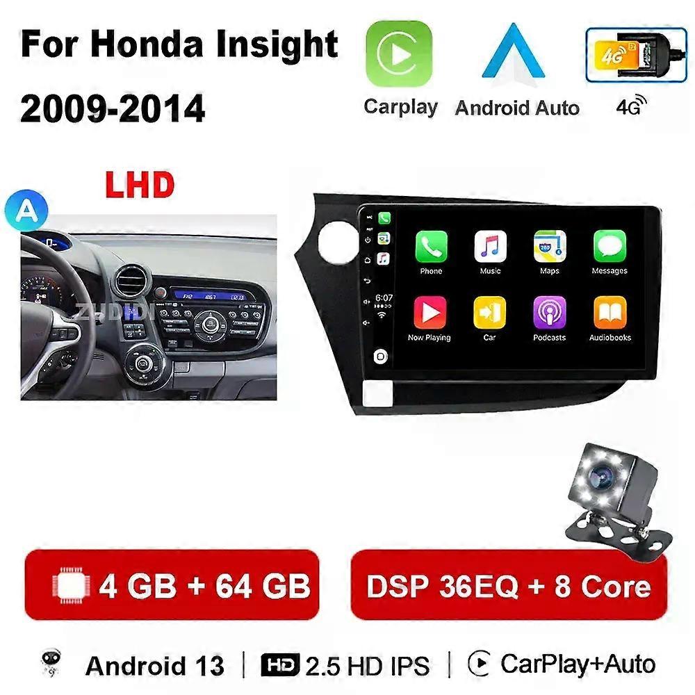 Redkid Wiress Carplay Car Radio Video Multimedia Player For Honda Insight 2 2009 - 2014 Android 12 N