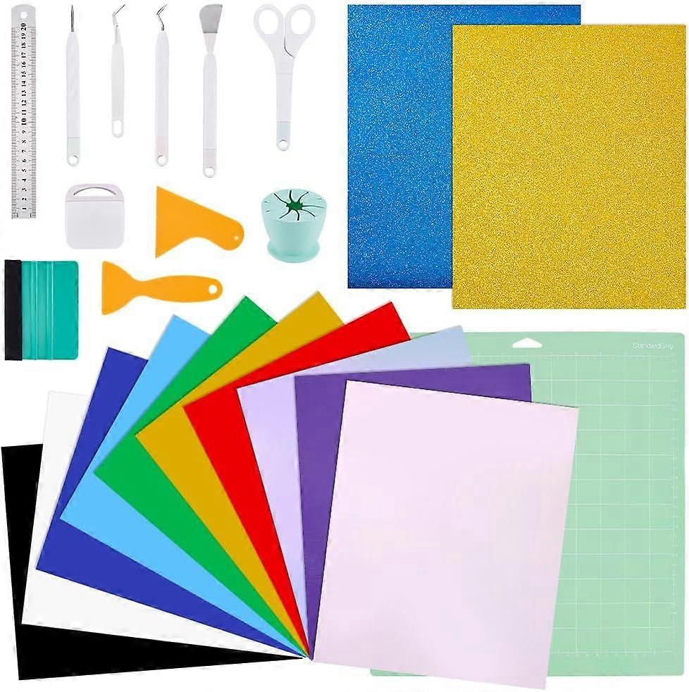 Ultimate Accessories Bundle Heat Transfer Accessories and Supplies Vinyl Sheets Board Ruler Scrap Collector All in One Tools for Craft Projects Beginn