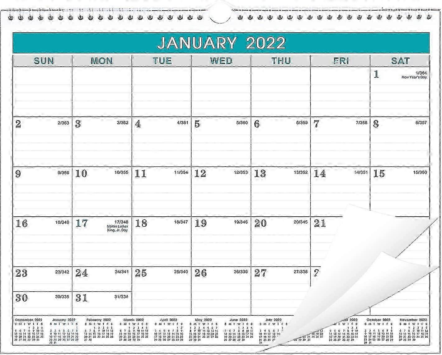 Calendar 2022 - Wall Calendar 2022 From January 202 To June 2023, 12 Months Calendar With Date, Thick Paper Compatible With Organizing & Planning