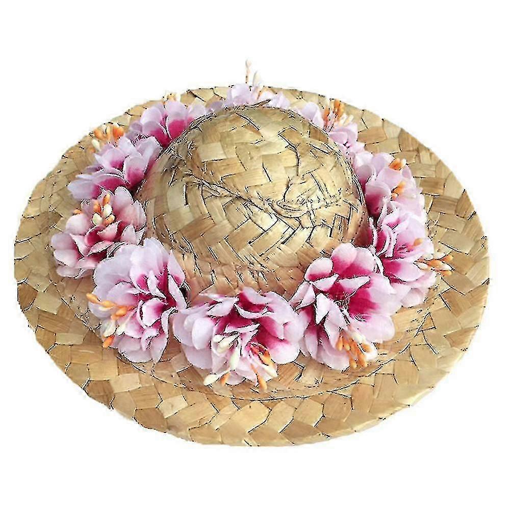 Dog Straw Hats With Fl-pet Sombrero Adjable En Sun Et Cap For S Dogs Cats