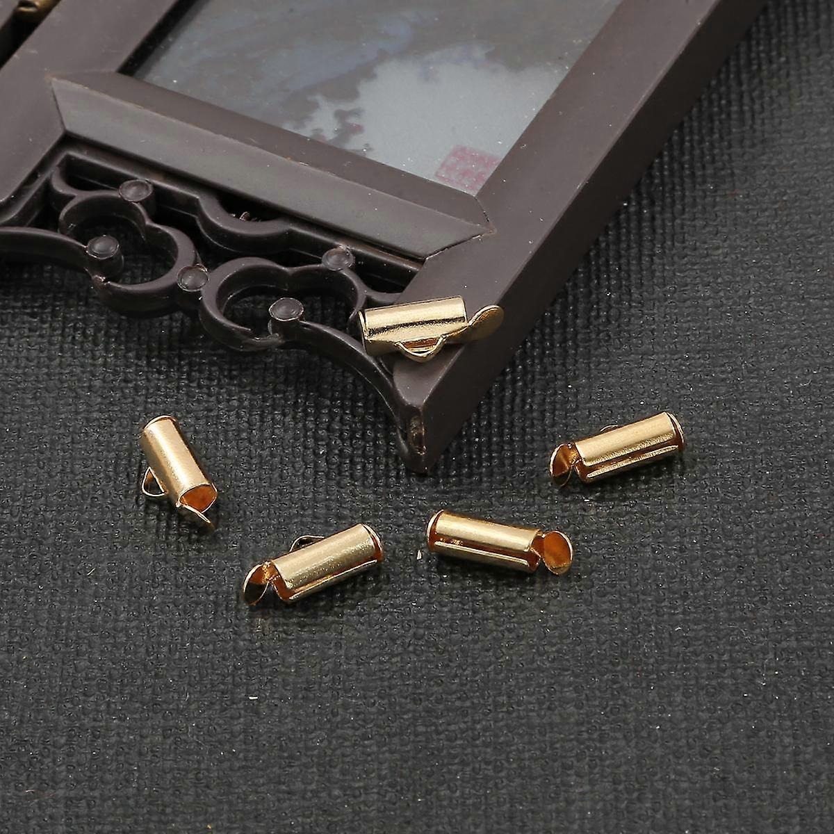 New 30-50pcs Crimp End Clasp Tubes Slider Caps DIY Necklace Bracelet Connectors Jewelery Findings