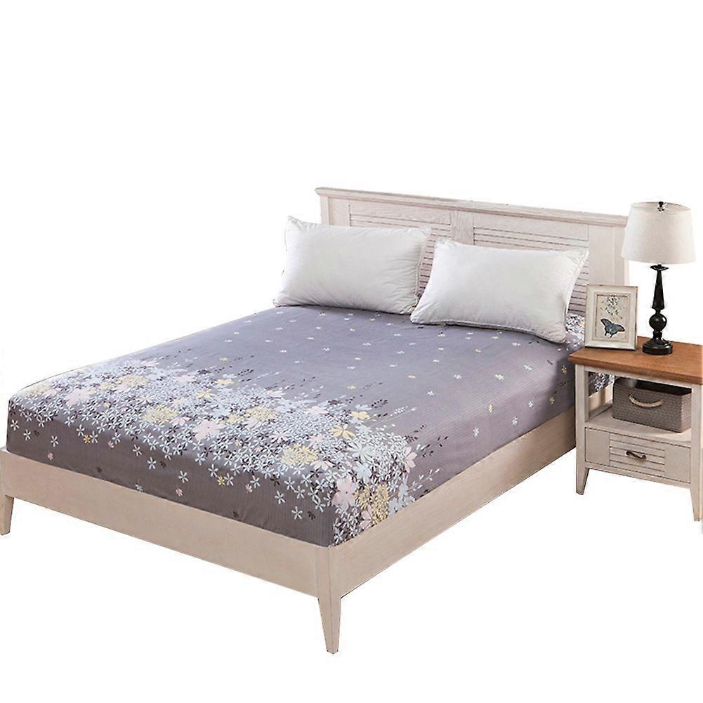 Polyester Fitted Sheet Mattress Cover Bedding Sheet with Elastic All Around (150*200cm)