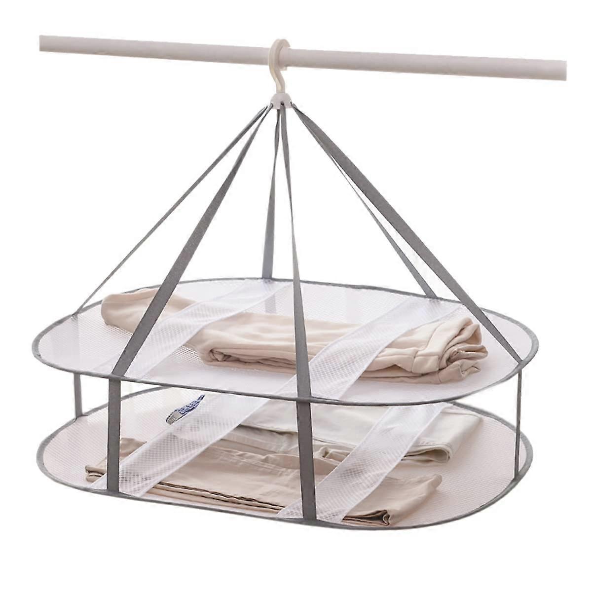 Folding Mesh Laundry Drying Rack for Indoor/Outdoor Use - Dry Delicates, Towels, Socks, Swimsuits
