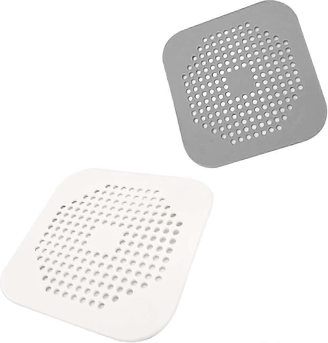 כיסוי ניקוז מרובע למקלחת 5.7 אינץ 'TPR ניקוז לוכד שיער תקע סיליקון שטוח לחדר אמבטיה ומטבח אפור / לבן מסנן מקלחת הגנה מפני ניקוז fl