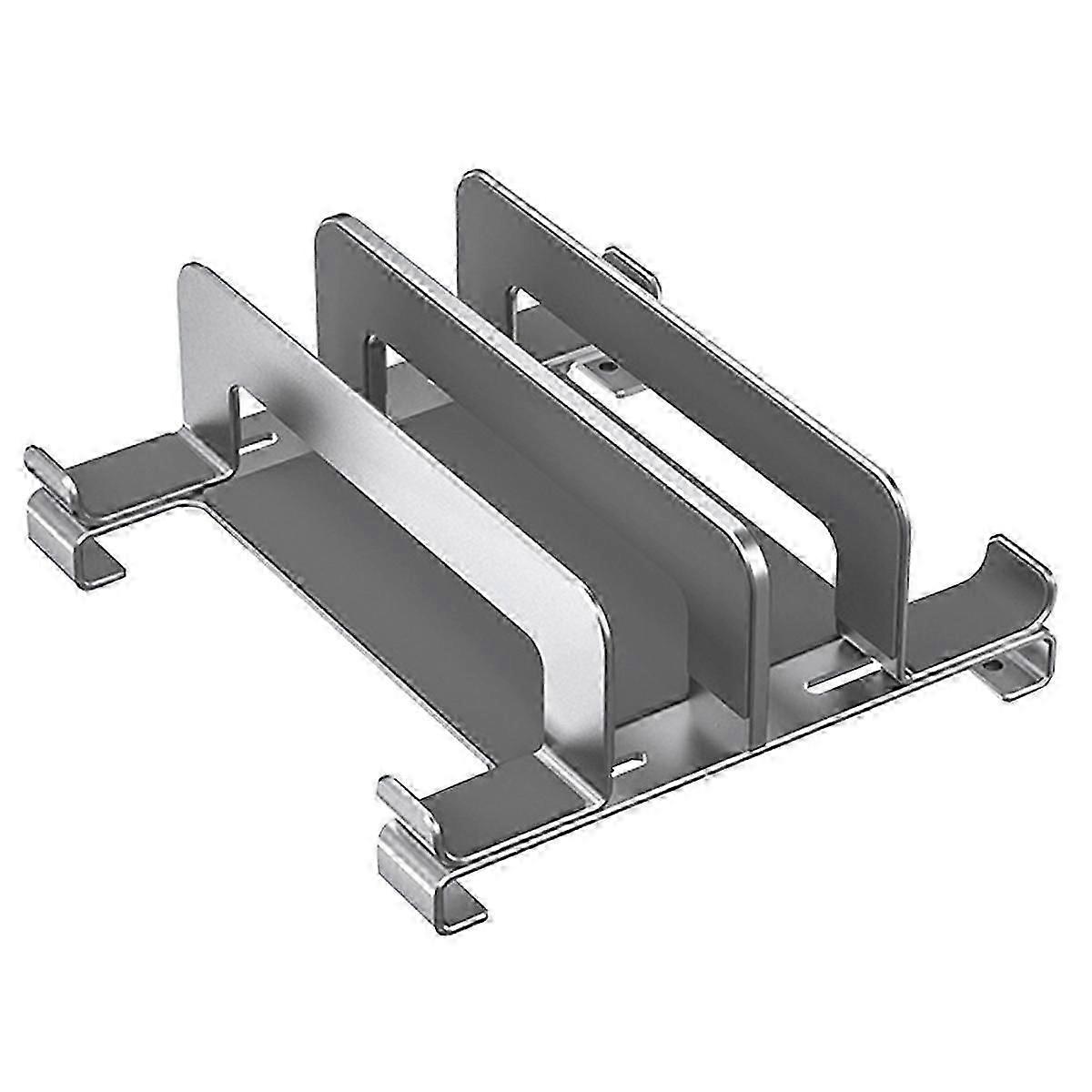 Laptop Stand Holder Adjustable Vertical Desktop Notebook Dock Space-Saving 3 in 1 Computer Stand Silver