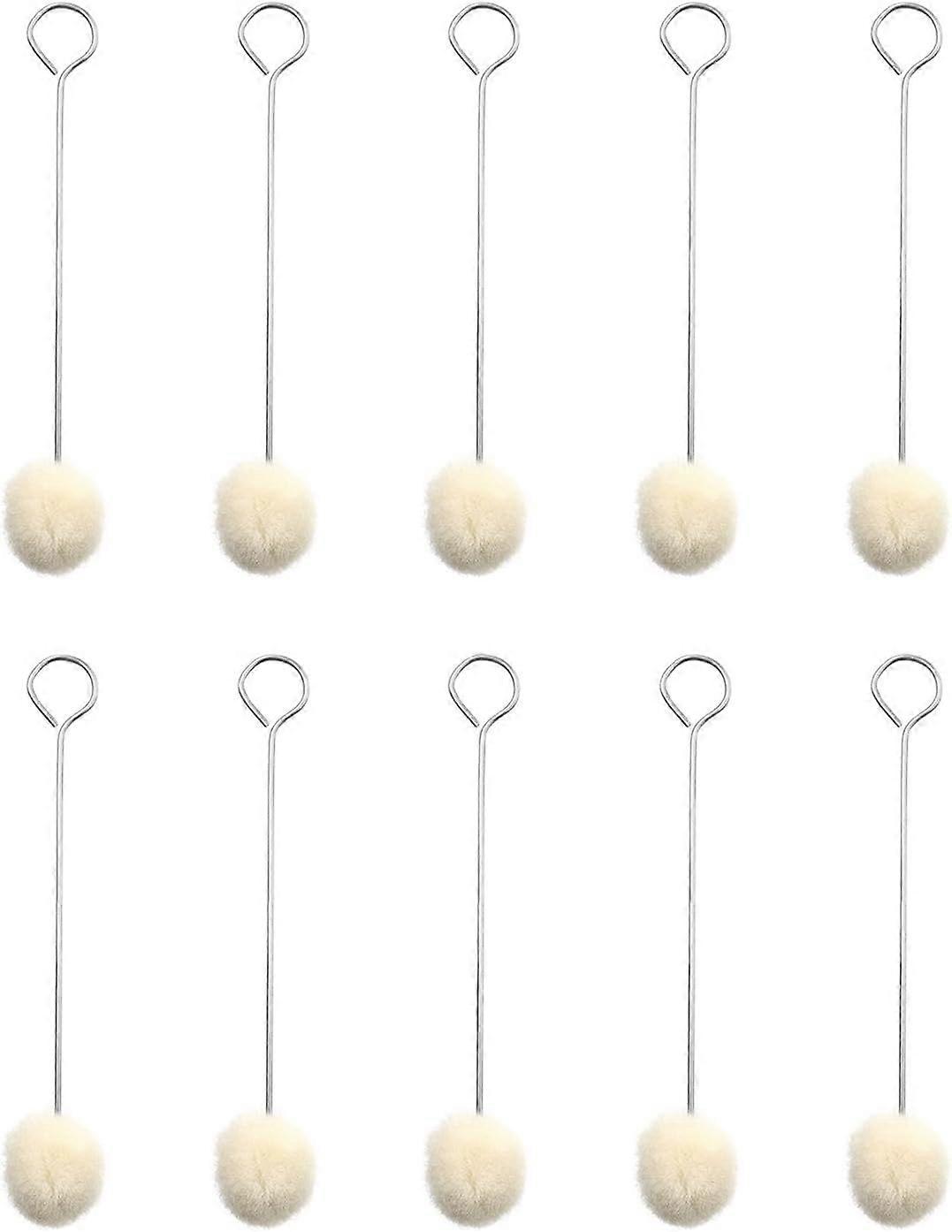 10Pcs Wool Daubers Leather Ball Brush Leather Dye Applicator Metal Handle For Leather Dyes Craft Projects Working Tool Leather Dye Tool
