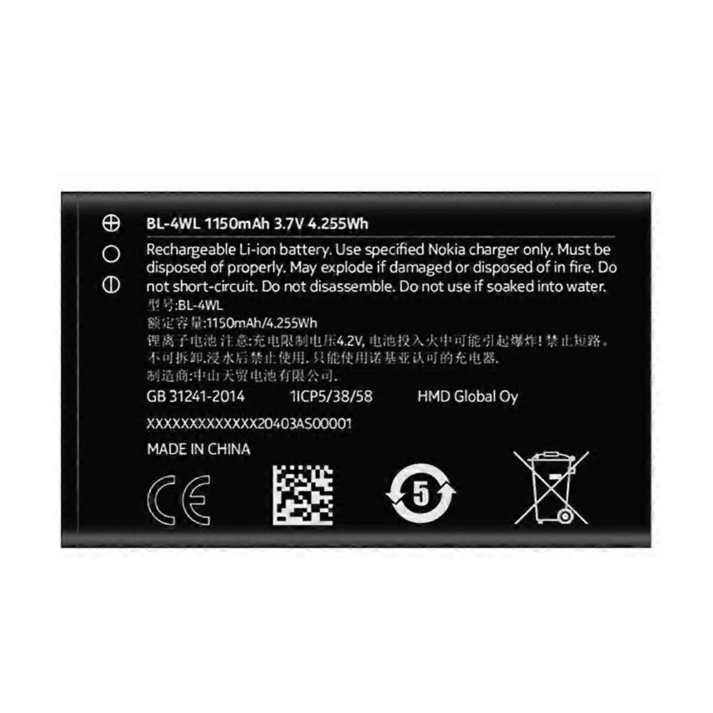 Nokia 5310(2020)/ 3310(2017)3.70V 1150mAhリチウムイオンバッテリーアセンブリの交換(エンコード:BL-4WL)