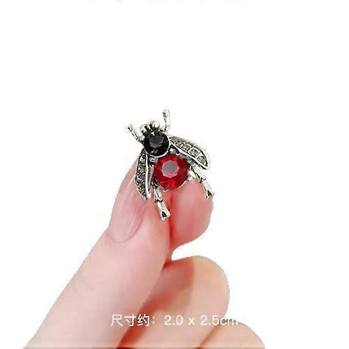 女性のためのヴィンテージラインストーンリトルビーブローチ絶妙なクリスタル昆虫蜂の襟ピン動物バッジ多用途ジュエリー