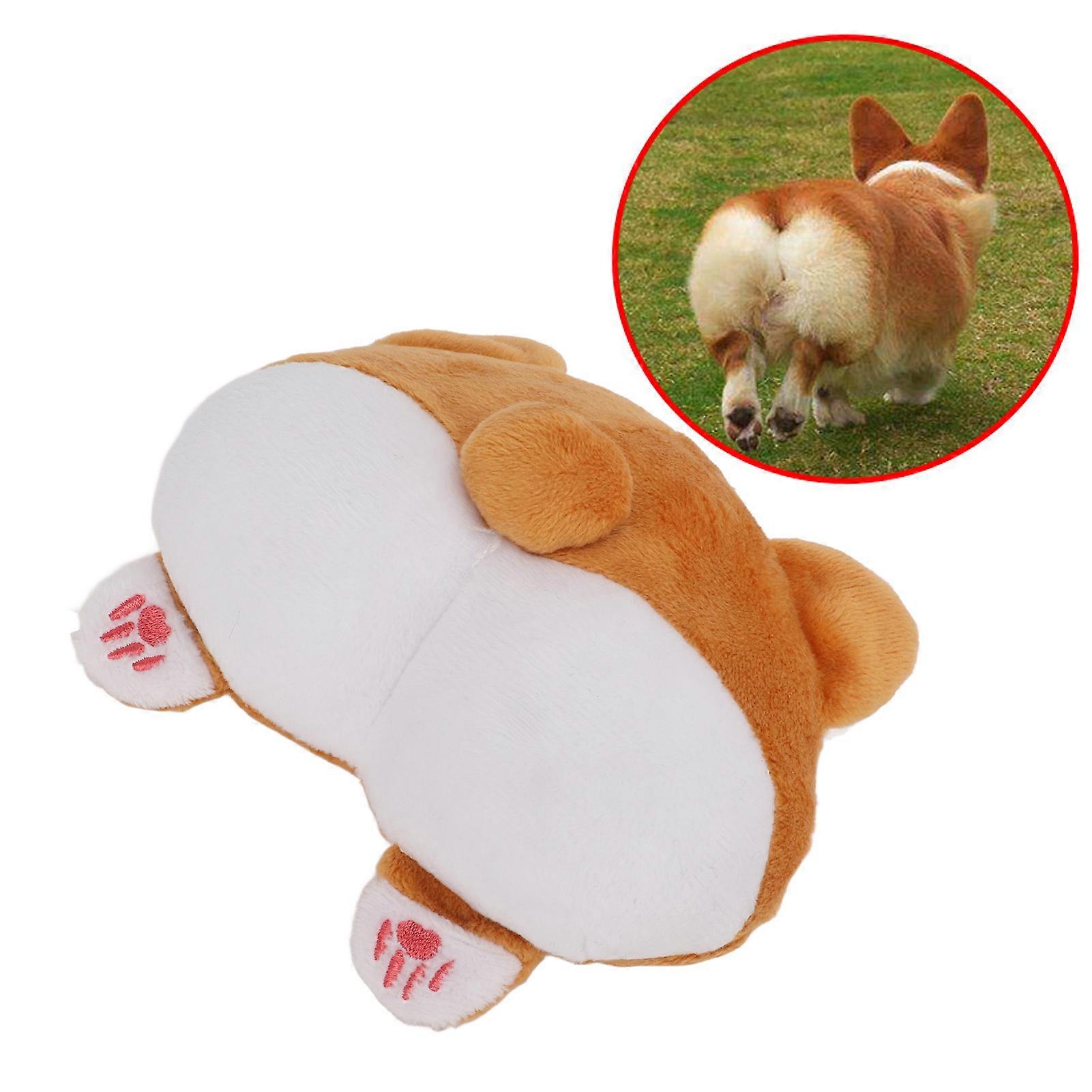 Corgi Ass Plush Squeaky Toy Funny Attractive Cleaning Teeth Pet Chew Toys for Small and Medium Sized Dogs