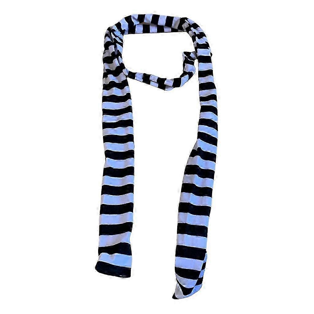 Women Spring Summer Stripe Pattern Scarf Thin Neckerchief Y2k Style Colorful Thin Knitted Neck Guard Lightweight