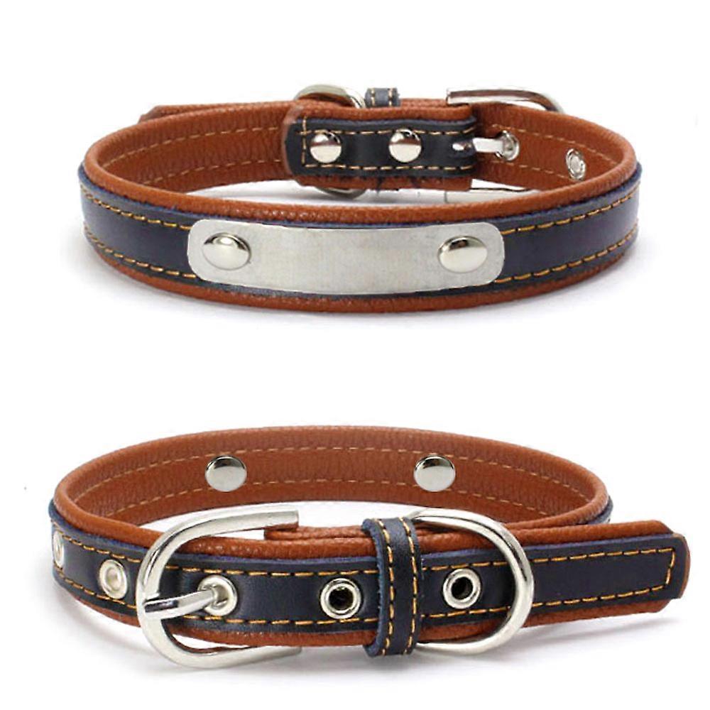 small comfortable Soft Touch Leather Dog Collar Padded Adjustable Durable Anti-Rust Alloy Loop Ring