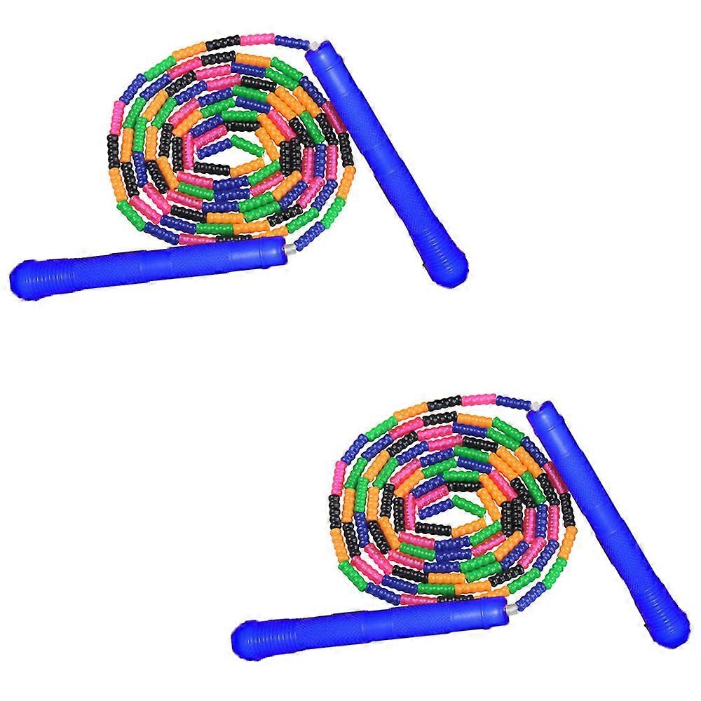 Soft Beaded Double Dutch Jump Ropes, Ergonomic Design Ensures Non-Slip Grip For All Hand Sizes, Durable Nylon With Shatterproof Plastic Segments