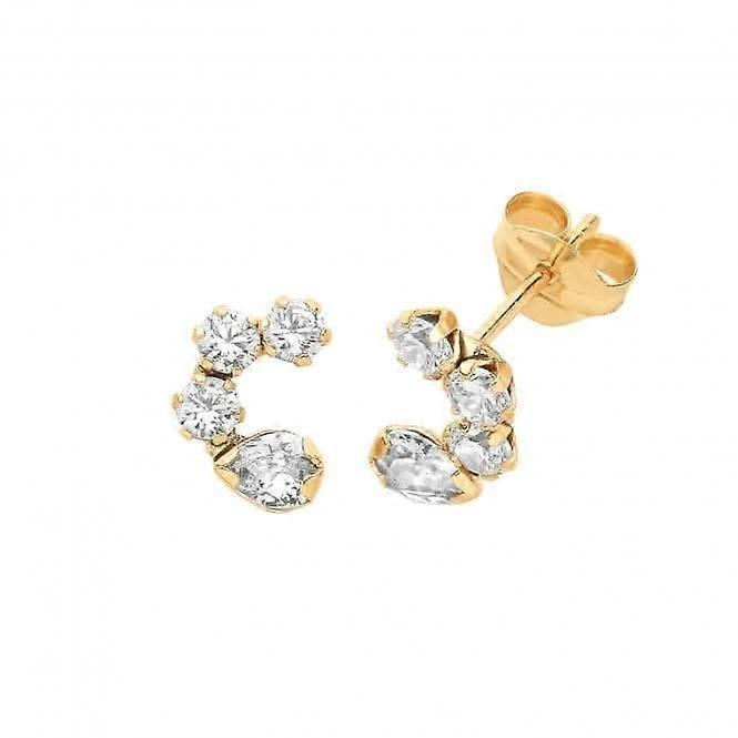 9ct Yellow Gold Zirconia Studs ES720