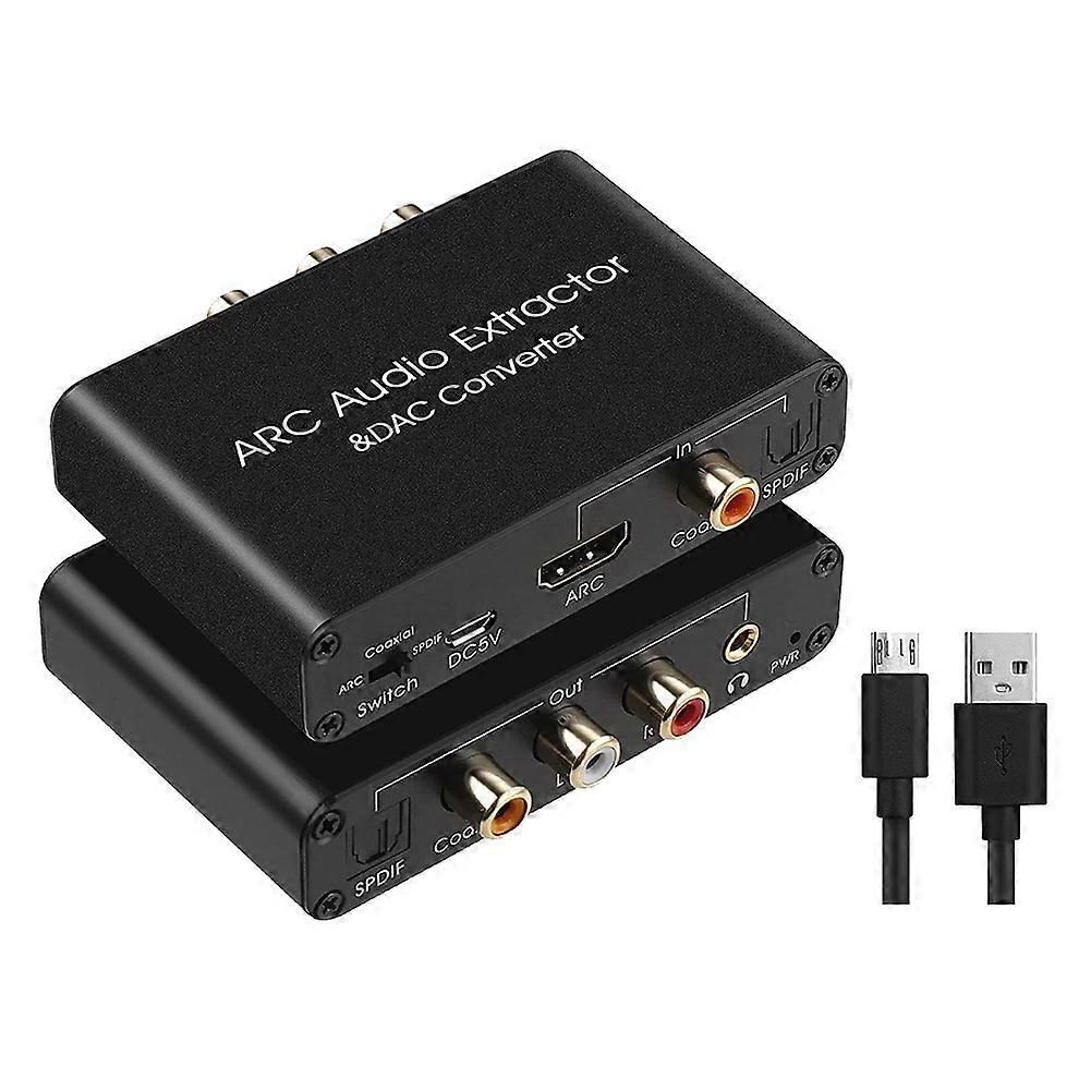 Audio Converter ARC Audio Extractor -Compatible Optical SPDIF Coaxial to Analog 3.5mm Digital to An