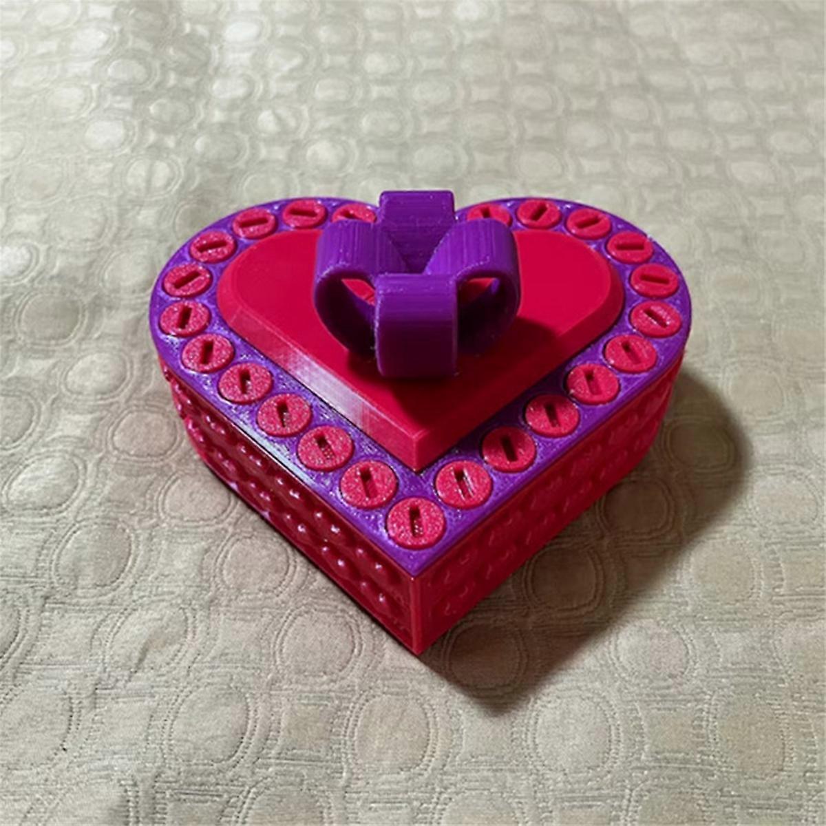 3D Printed Heart Shaped Gift Box Valentine'S Day Gift &Red
