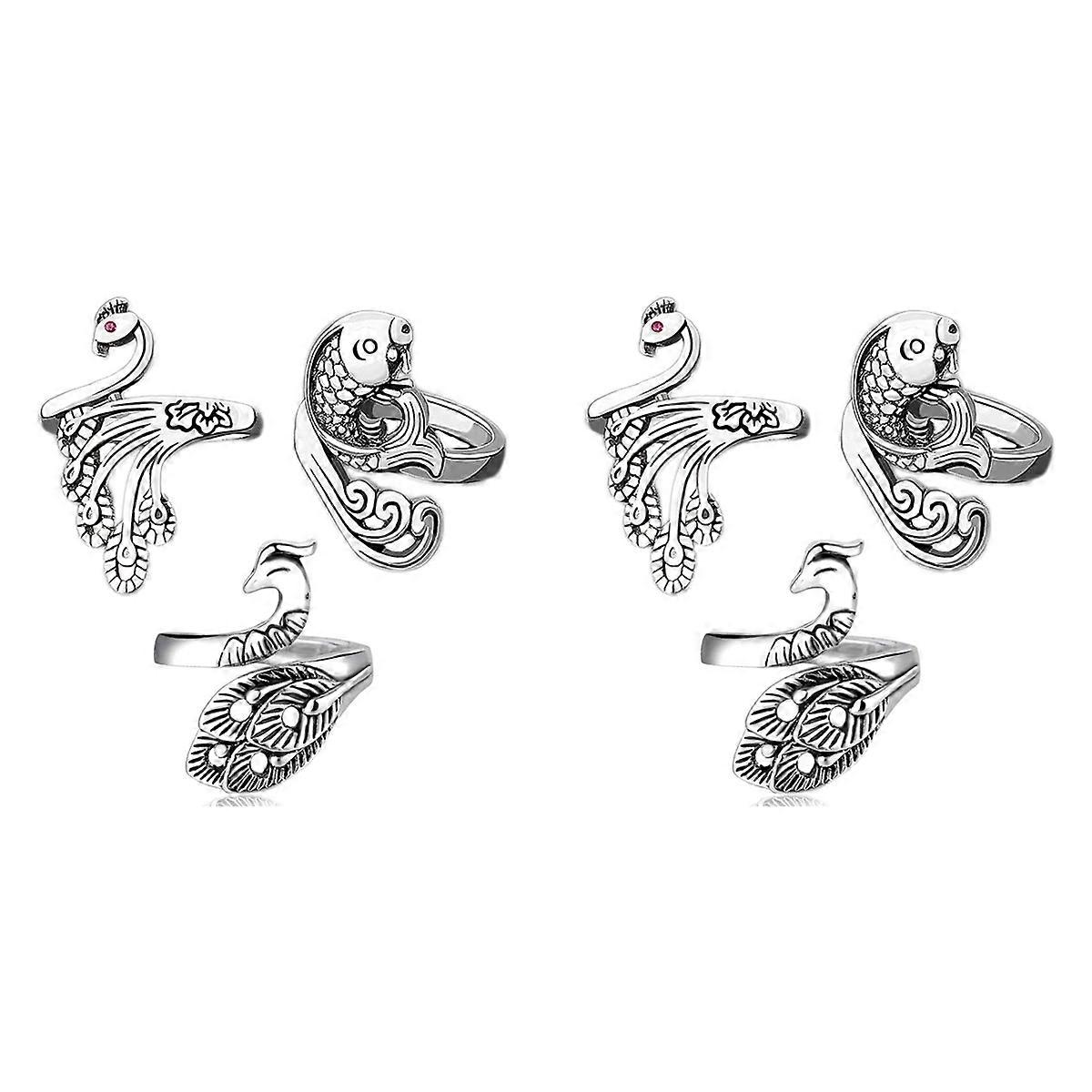 6Pcs Adjustable Knitting Loop Ring- Goldfish Open Finger Ring,Crochet Finger Yarn Holder,Yarn Guide