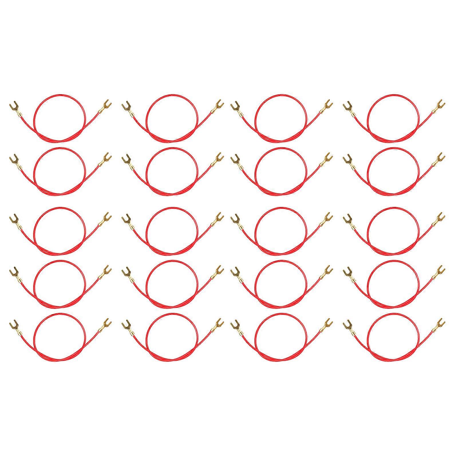 20Pieces Double Ended U Shape Clip Test Leads 21cm Long Testing Current Test Wires Electricity Experiment Power Leads Red