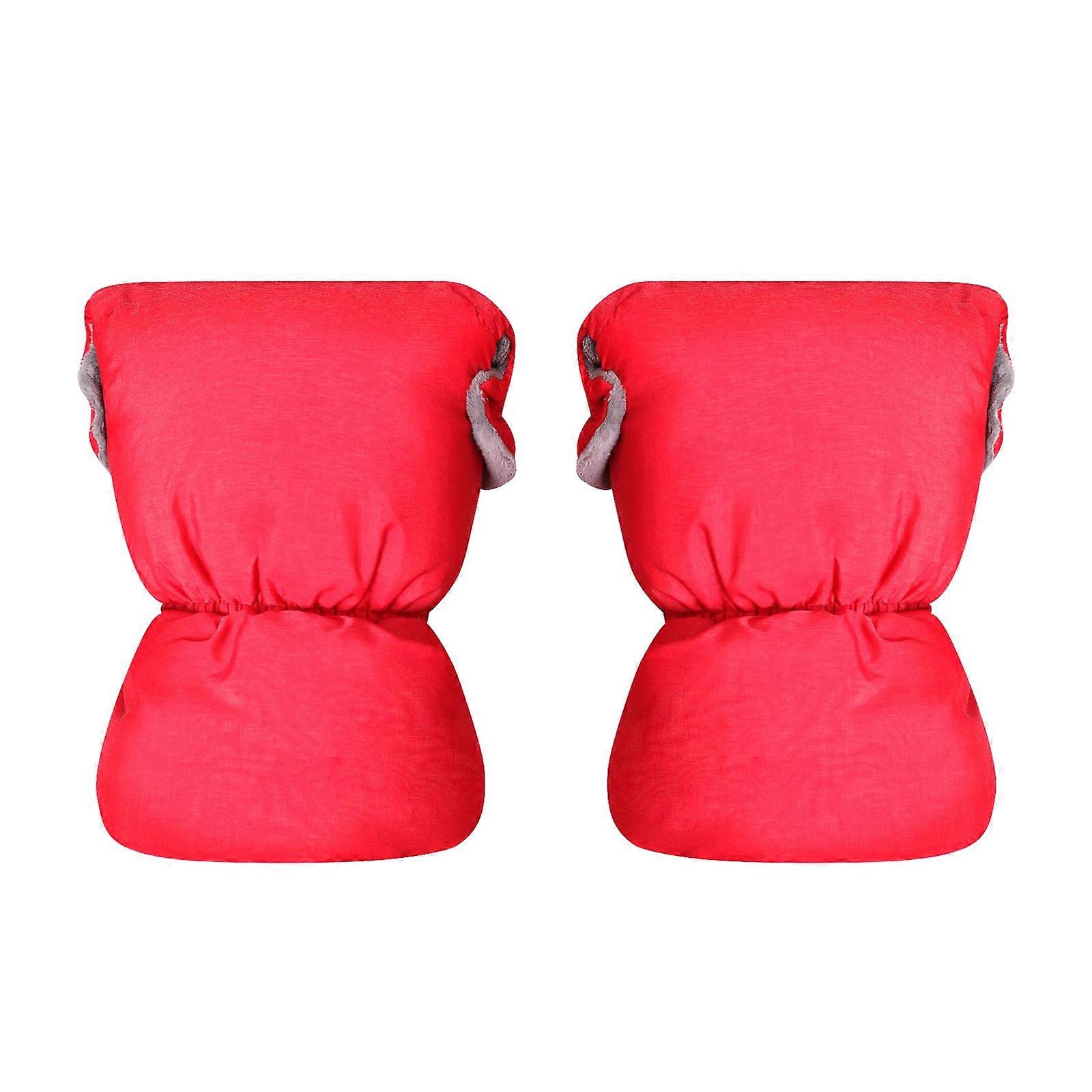 Mittens Windproof Pushchair Handmuffs Pram Hand Muff Pushchair Hand Warmer Gloves for Cold Weather Splashproof Red