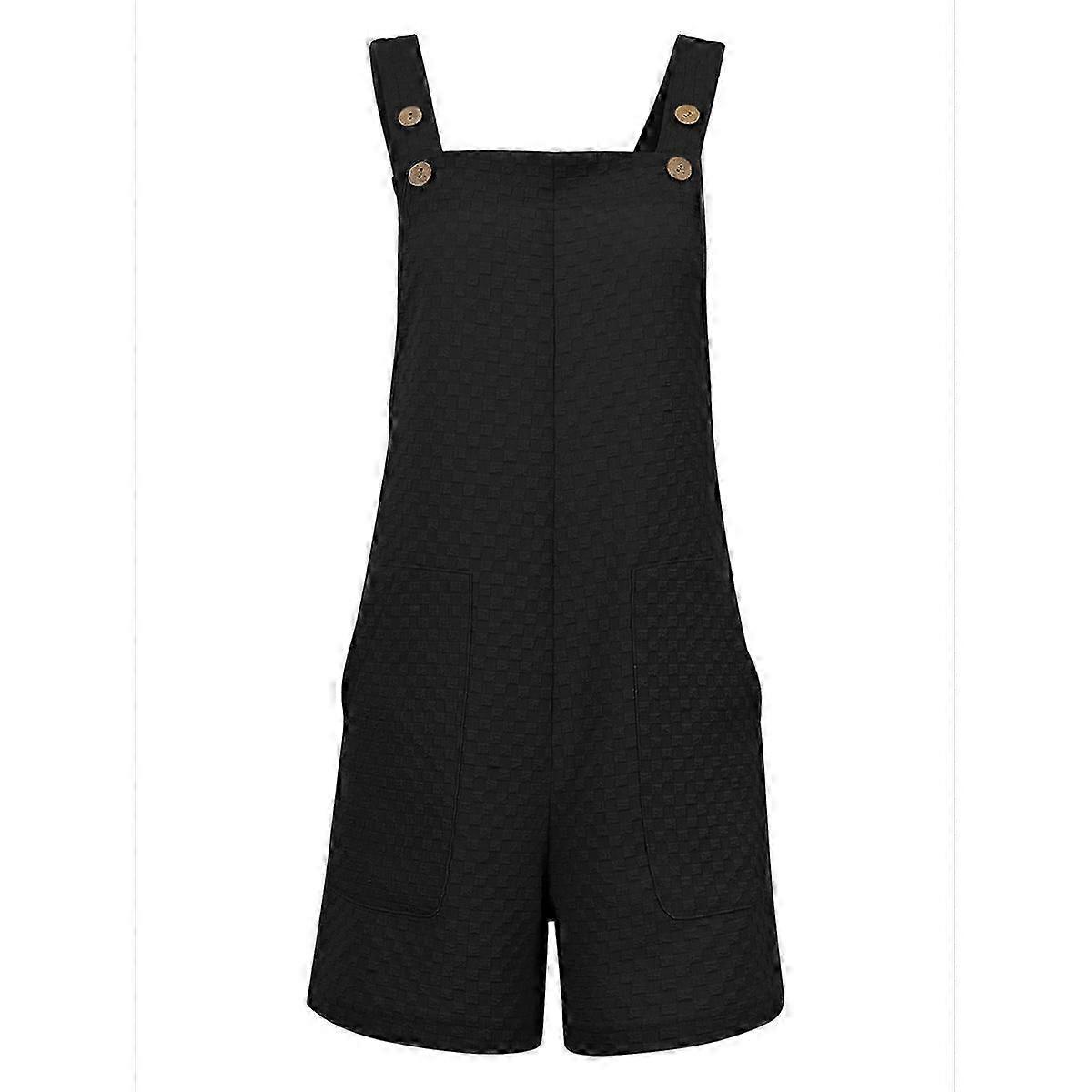 Summer Casual Short Jumpsuit Black S