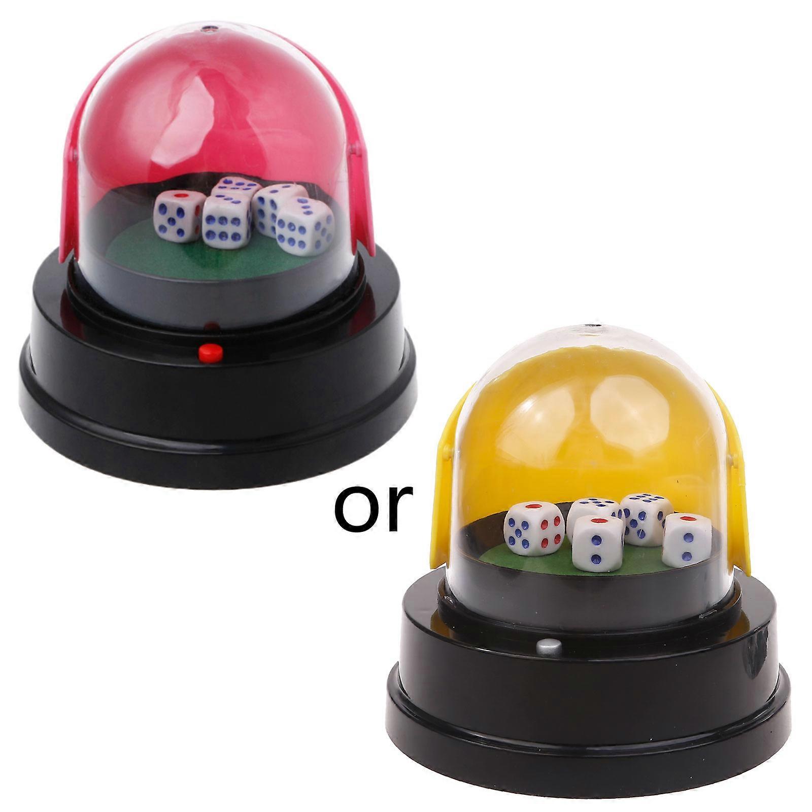 Automatic Dice Roller Cup Battery Powered Pub Bar Party Game for Play With 5 Dic Multi