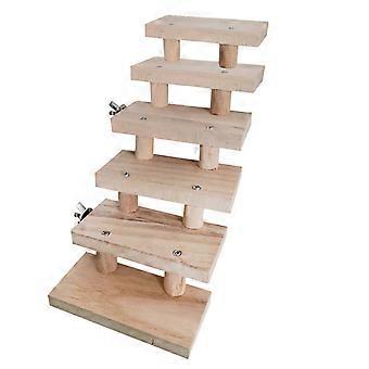 Pet Parrot Perch Climbing Stairs Exercise Toys 3/4/5/6/7/8 Layers Natural Wooden Ladder Bridge Hamster Rat Chew Toys Multicolor