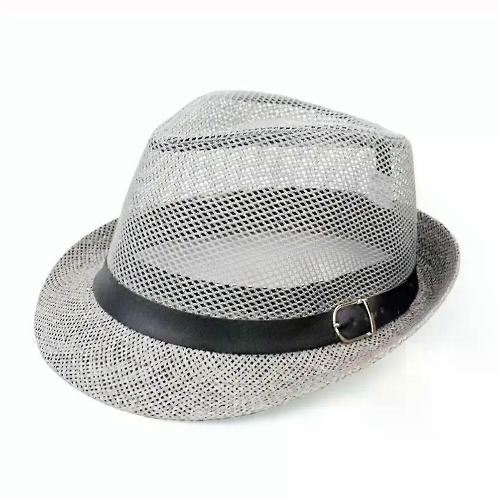 Wide Brim Men Straw Panama man hat Fashion Brethable Sunscreen Summer Beach Cap Mesh Lightweight Sun Cap