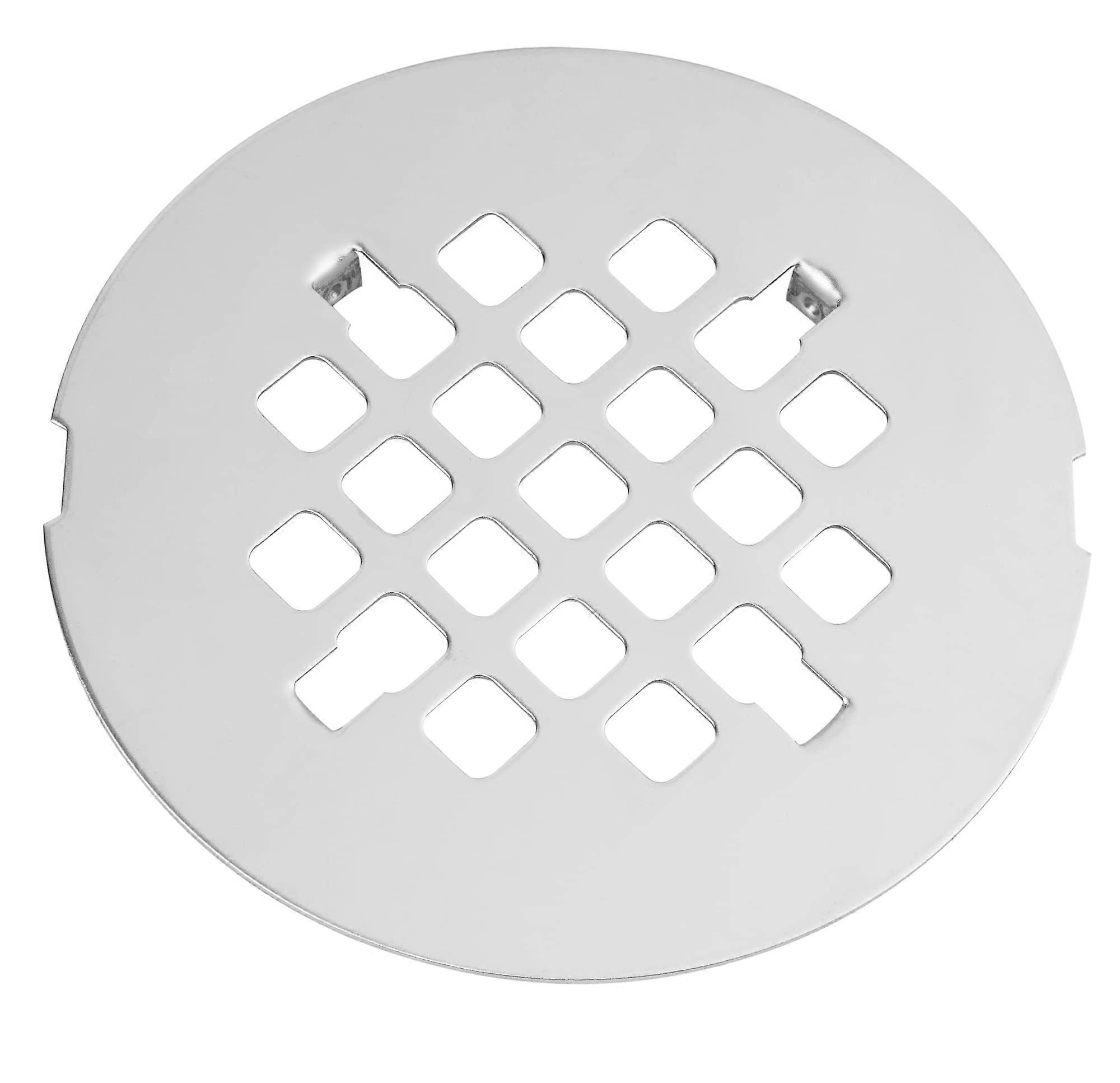 4-1/4" OD Shower Drain Cap, Round Drain Strainer, Chrome Plated Cap, Durable Design, Compatible With Standard Drains
