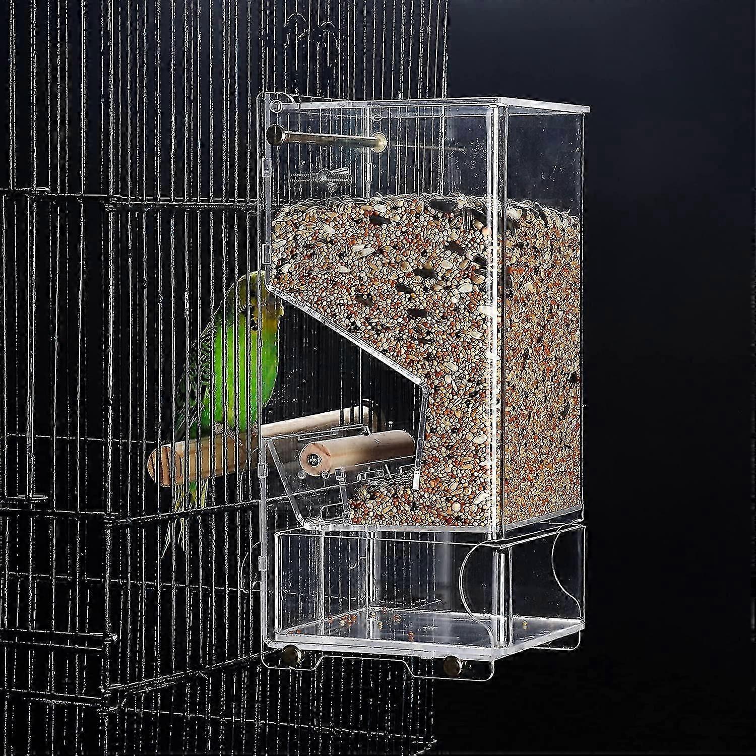 Birdcage Feeder التلقائي الببغاء البذور أنبوب Birdcage الملحقات تركيب مجاني ، ليس من السهل إتلافه