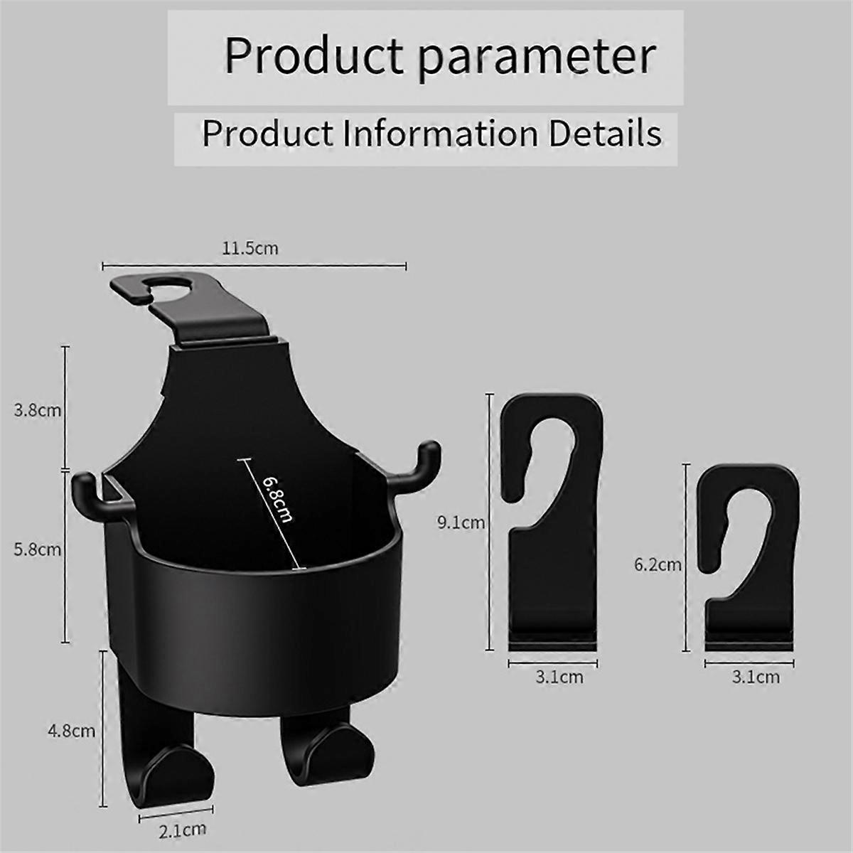 Car Hook Storage Box, Seat Back Drinking Cup Holder, for Car Storage