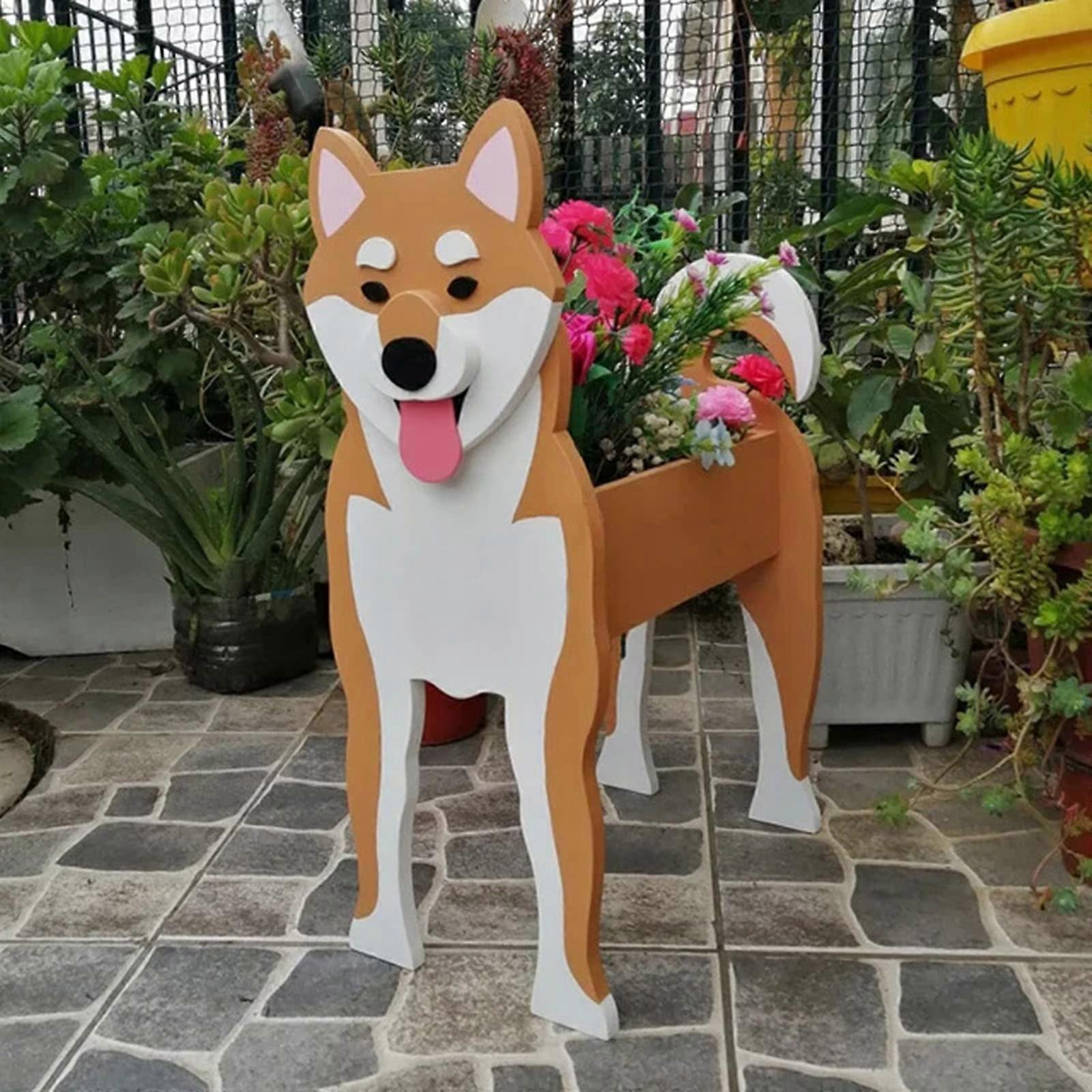 Handmade Dog Planter for Garden Decoration 24 18cm
