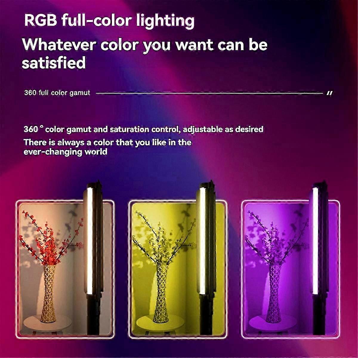20W RGB Handheld LED Light Wand Adjustable 2700K-7500K Photography Tube with Remote Control US Power Plug