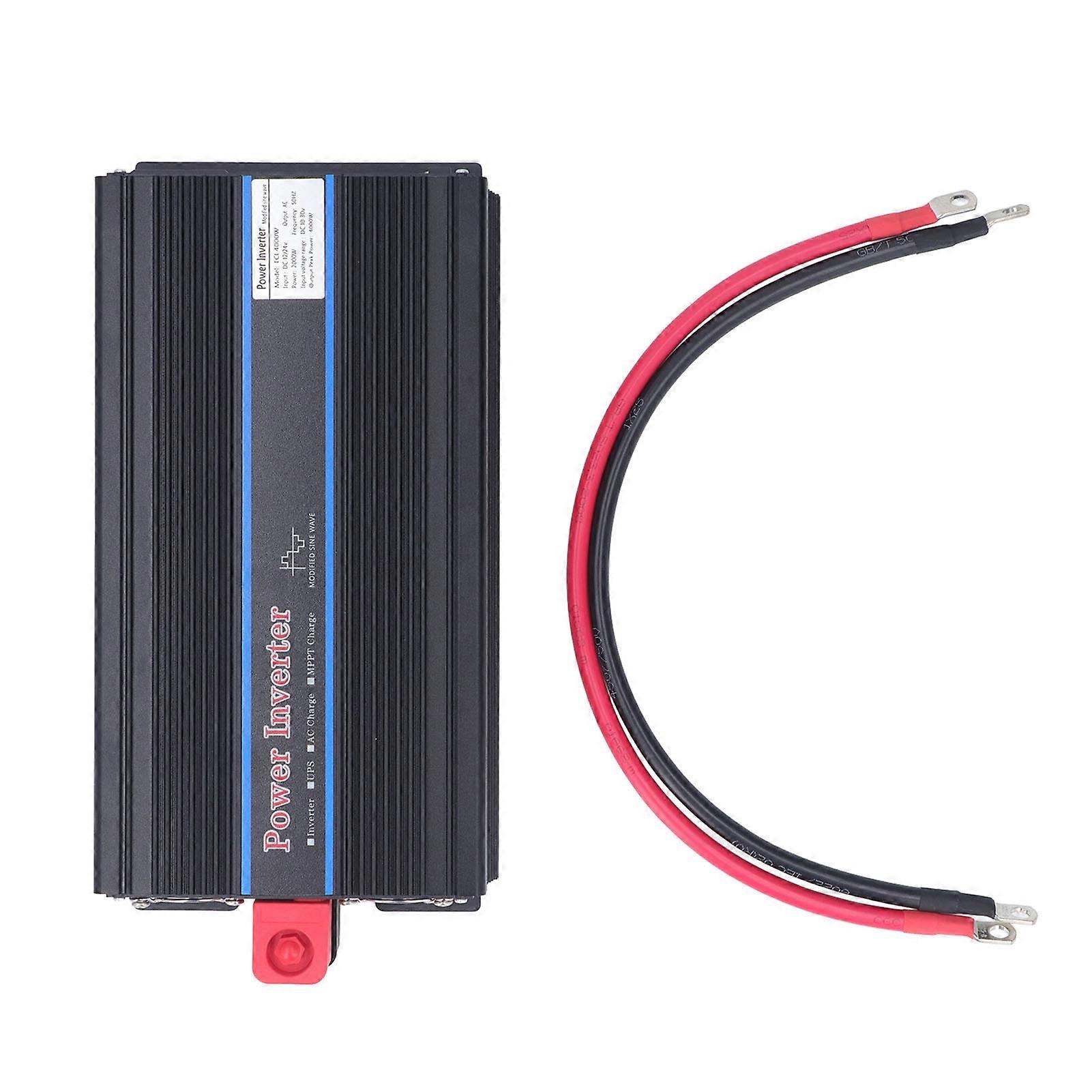 Power Inverter 6000W Modified Sine Wave DC to AC Power Converter with 2 AC Sockets and AC Outlets DC12V 24V Input