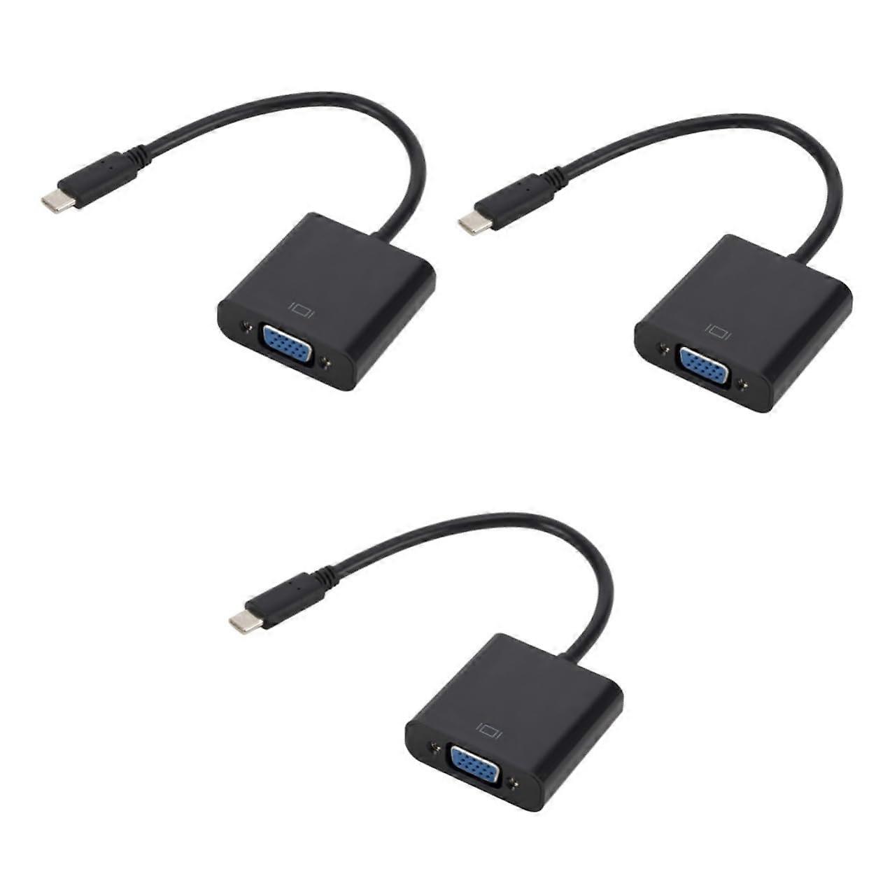 3pcs Computer Converter Adapter Video Adapter Converter USB-c to Adapter USB Cable