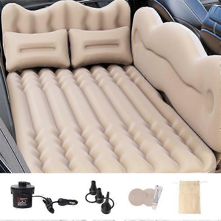 ZD-432 Car PVC Flocking Mattress Automatic Air Inflation Bed SUV Truck Straight Stripe Sleeping Mat with Detachable Side Baffle