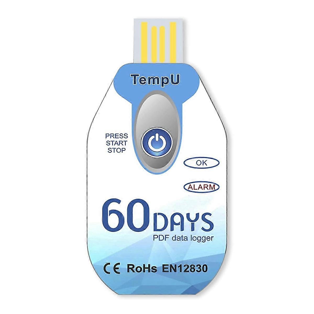 Temperature Data Logger USB Disposable PDF Temp Recorder Thermometer Logger TempU02 60 Days for Col