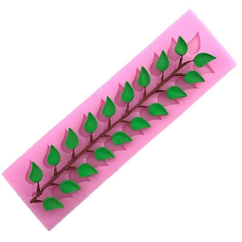 Long Strip Lace Tree Leaf Fondant Silicone Mold