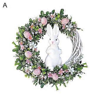Easter Display Mold Eye-catching Realistic Looking Acrylic Artificial Easter Rabbit Wreath Hanging O