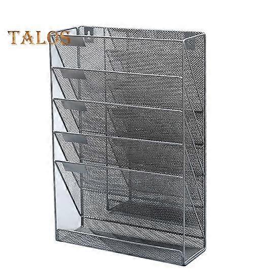 A4 Wall-mounted File Box with 6 Layers 5 Pockets Bottom Slot File Box Organizer High Capacity Storage File Sorter