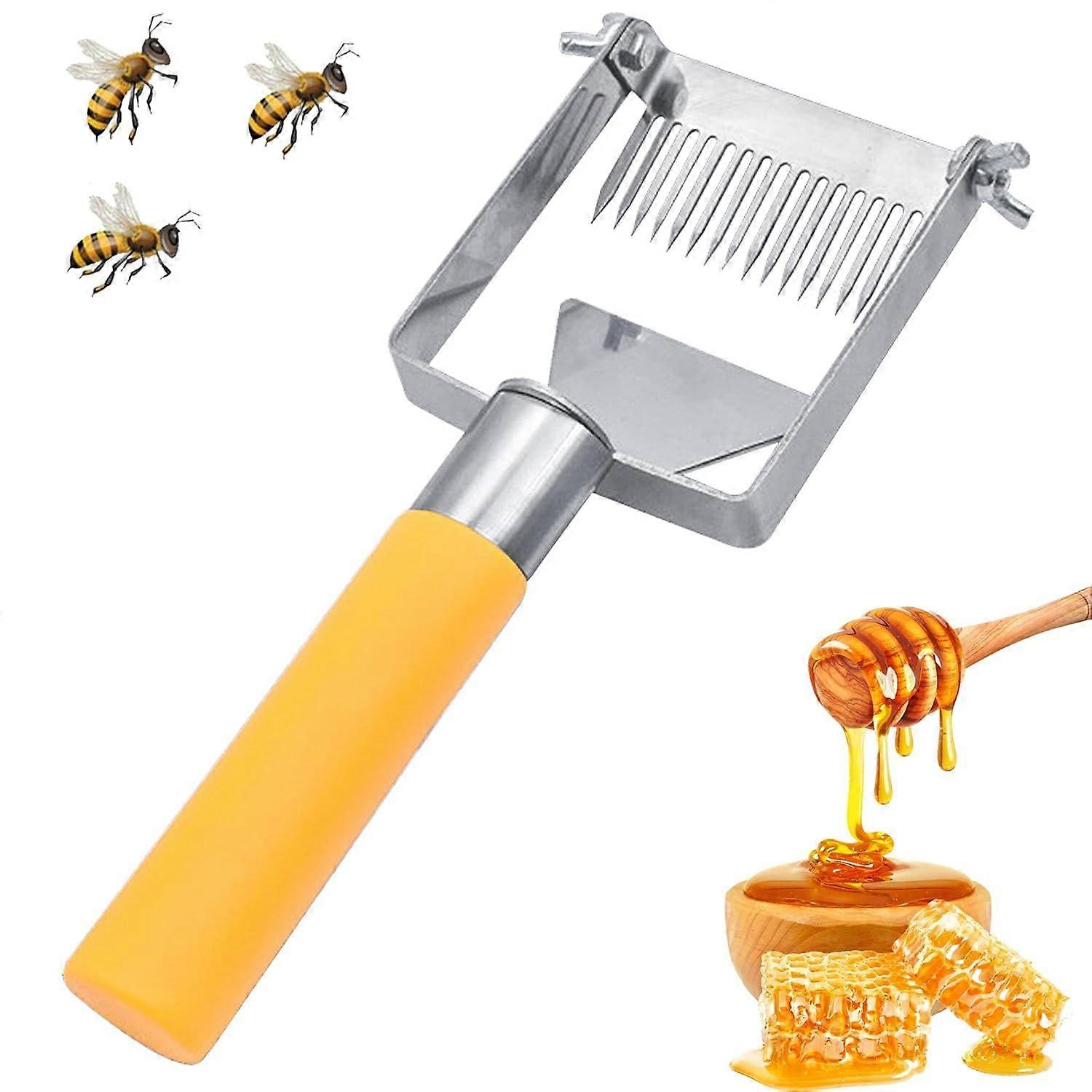 Honey Uncapping Fork, Stainless Steel Beekeeping Fork with Handle, Honeycomb Scraper for Extracting Honey, Perfect Hive Tool for Beekeepers