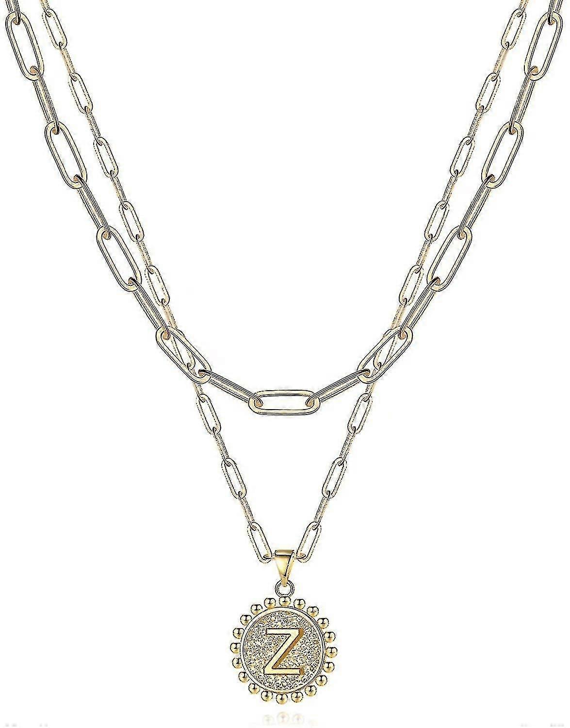 Buchstaben Halskette 18k Gold / Platin platiniert Alphabet Initial Charm Anhänger -cdsx